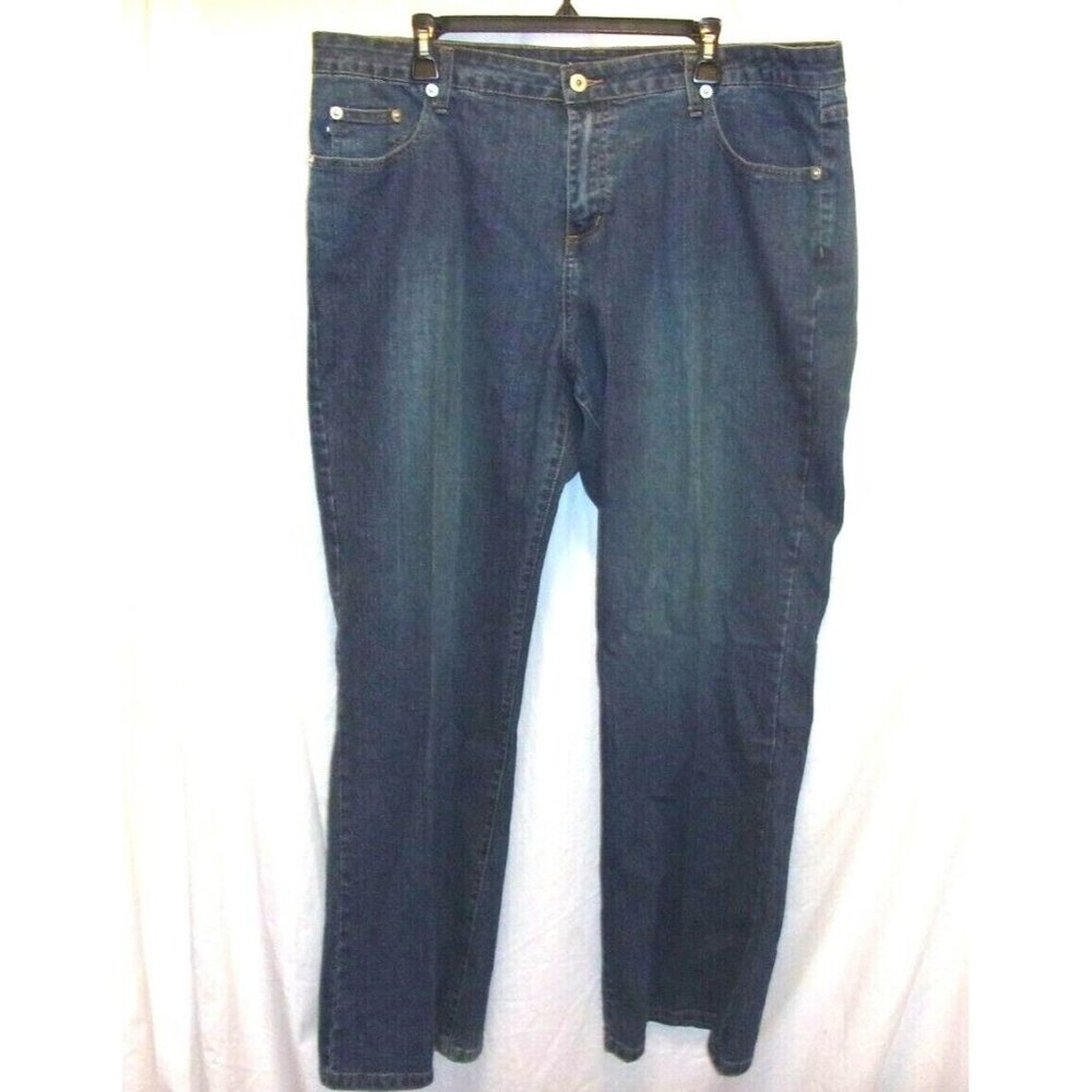 Zana Di Denim Blue Bootcut Jeans 5 Pockets Plus Size 22
